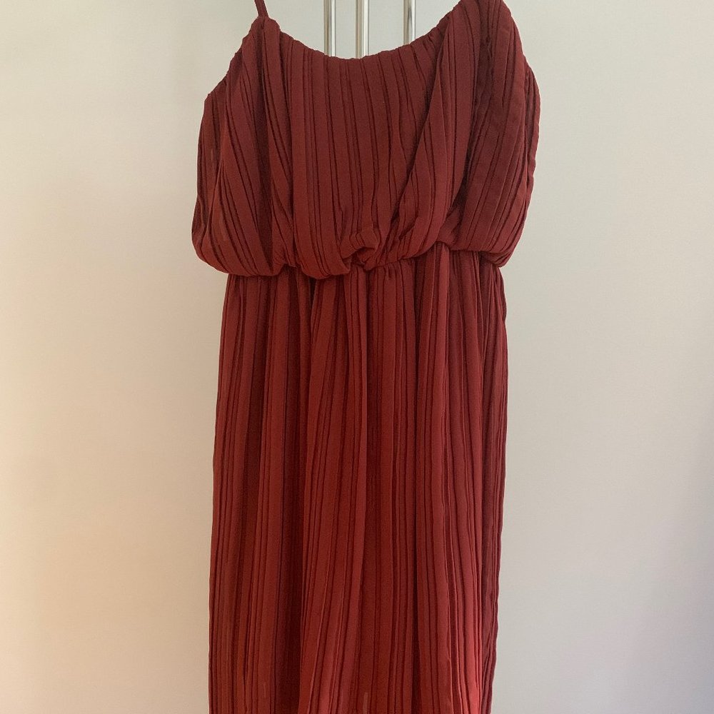BCBG Max Azria High-Low Pleated Dress
